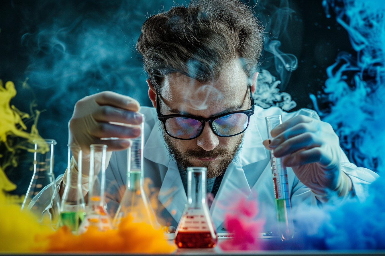 Image gratuite Scientifique en laboratoire, expériences chimiques 1