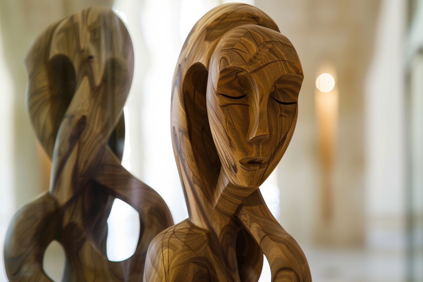 Image gratuite Sculpture bois figures entrelacées 1