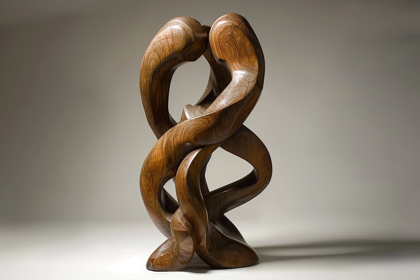 Image gratuite Sculpture bois figures entrelacées 2