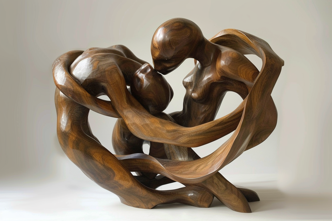 Image gratuite Sculpture bois figures entrelacées 3