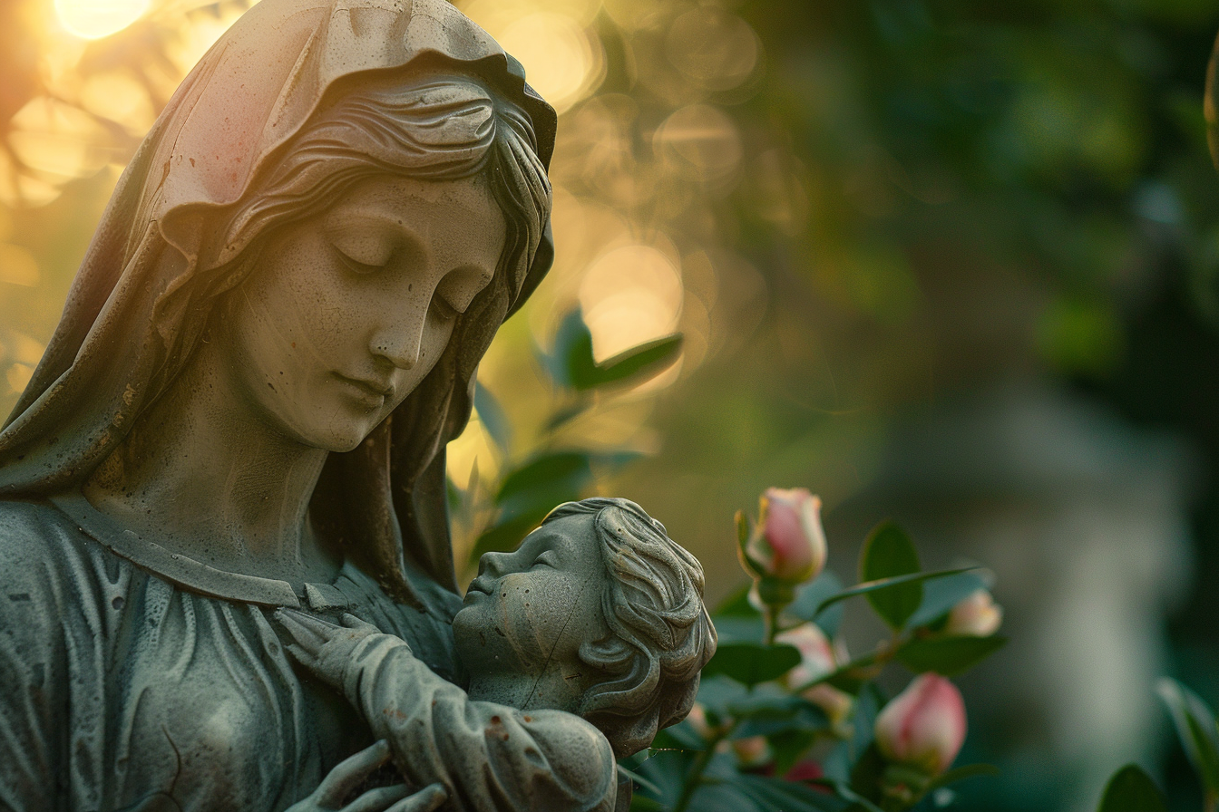Image gratuite Sculpture Madone, lueur matin, photo douce mise au point 4