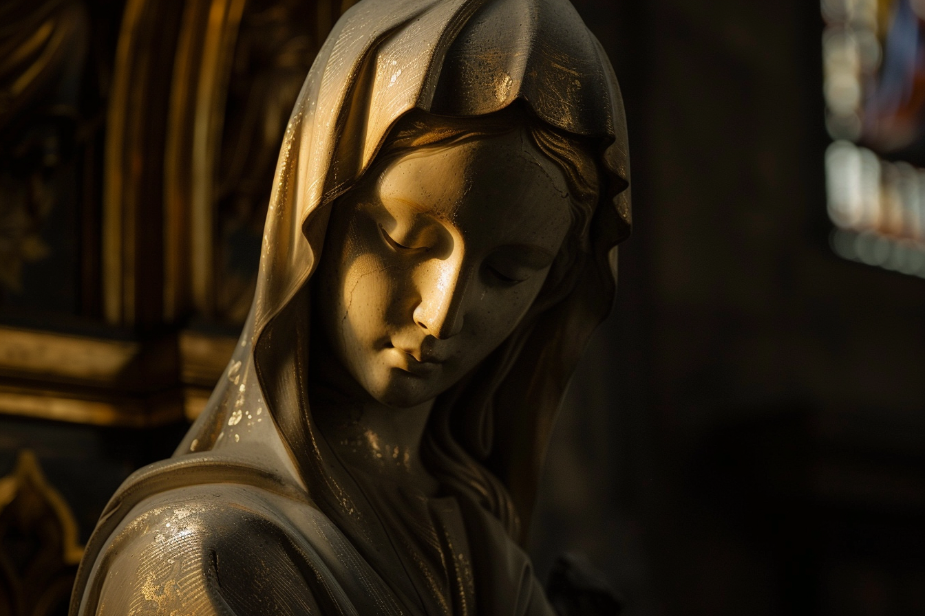 Image gratuite Sculpture Sainte Mère, éclairage église, cliché dramatique 3