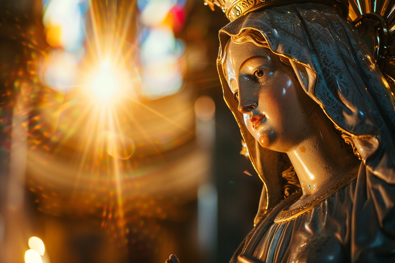 Image gratuite Sculpture Sainte Mère, lumière église, gros plan 1