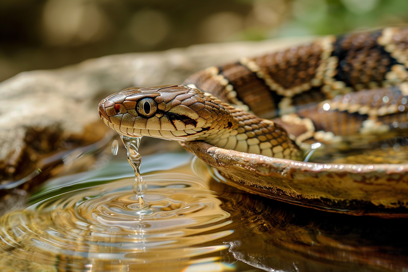 Image gratuite Serpent buvant de l&rsquo;eau 1
