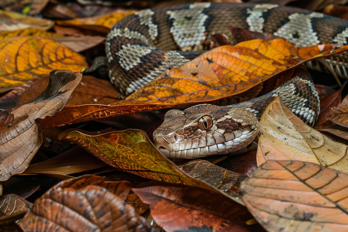 Image gratuite Serpent camouflé dans la forêt 1