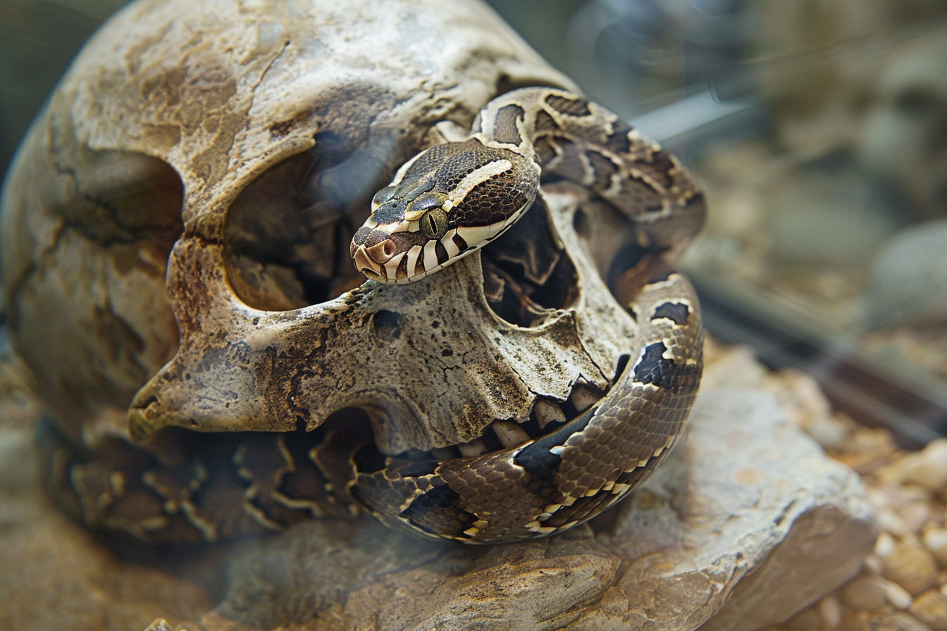 Image gratuite Serpent enroulé autour d&rsquo;un crâne 1
