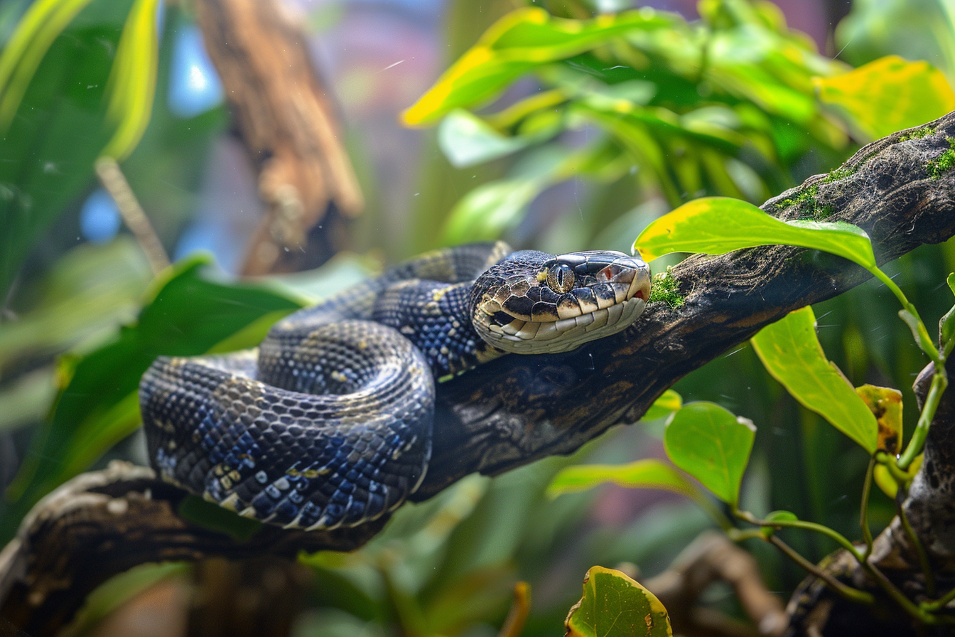 Image gratuite Serpent enroulé dans un terrarium 1