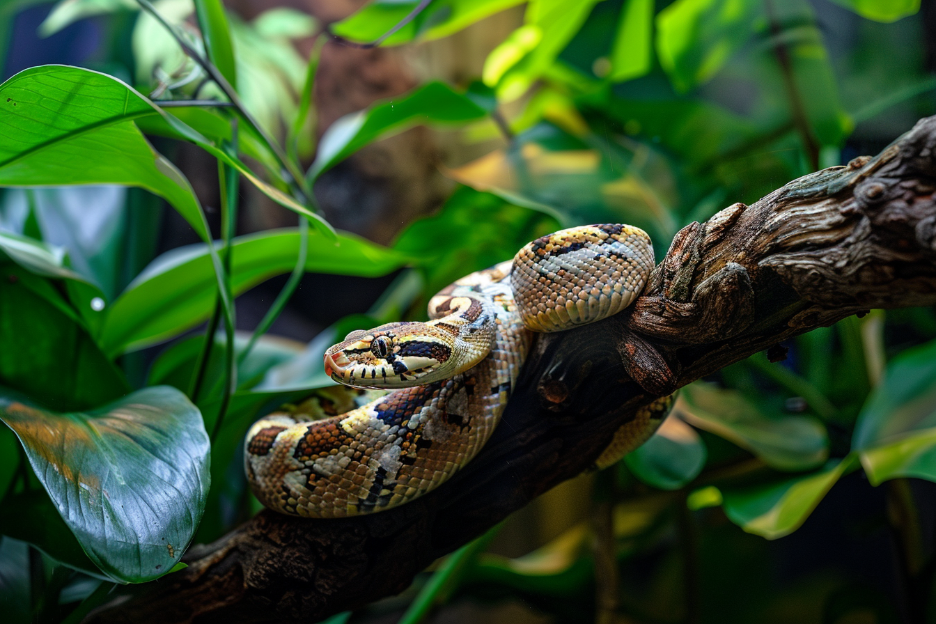 Image gratuite Serpent enroulé dans un terrarium 2