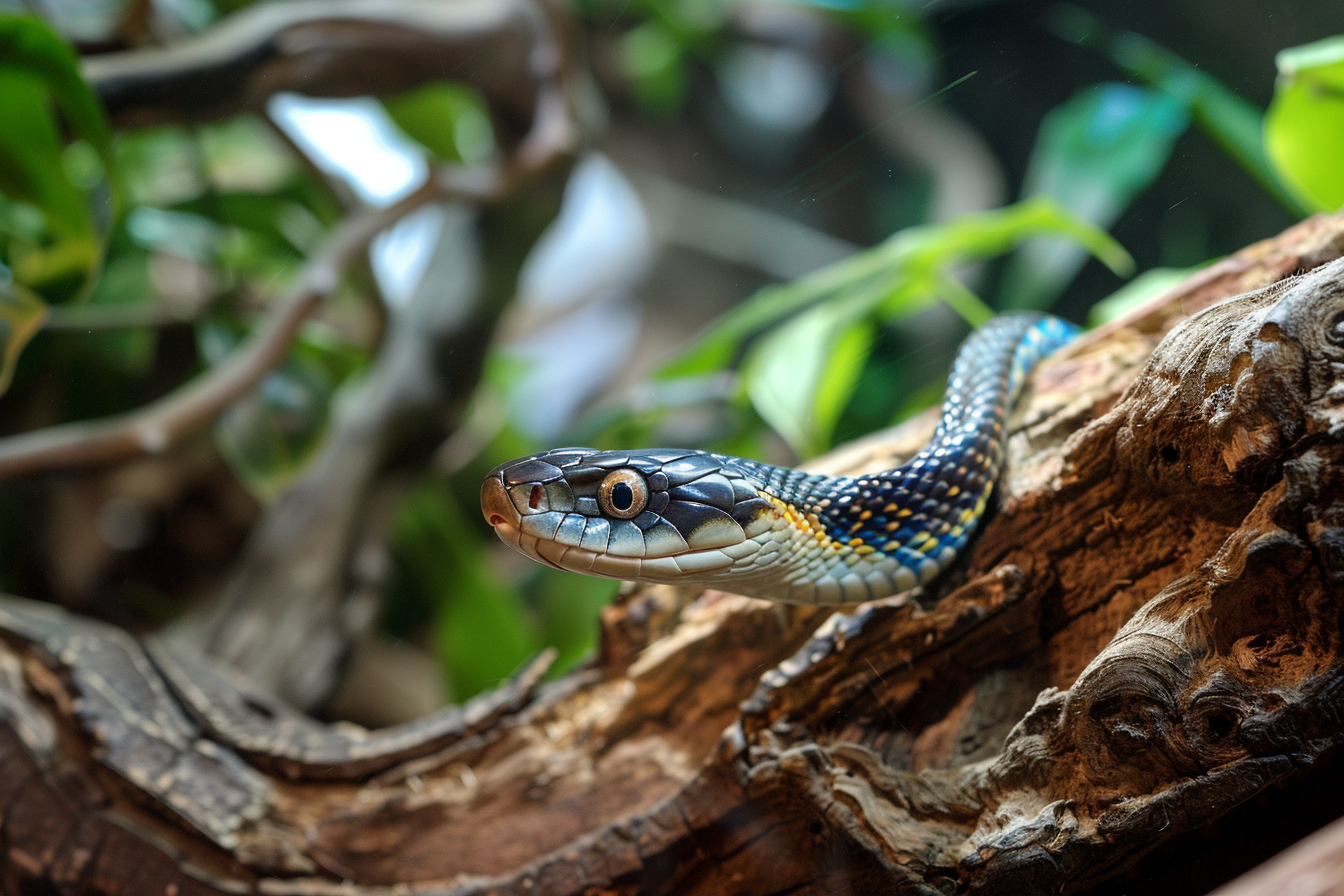 Image gratuite Serpent explorant une bûche 1