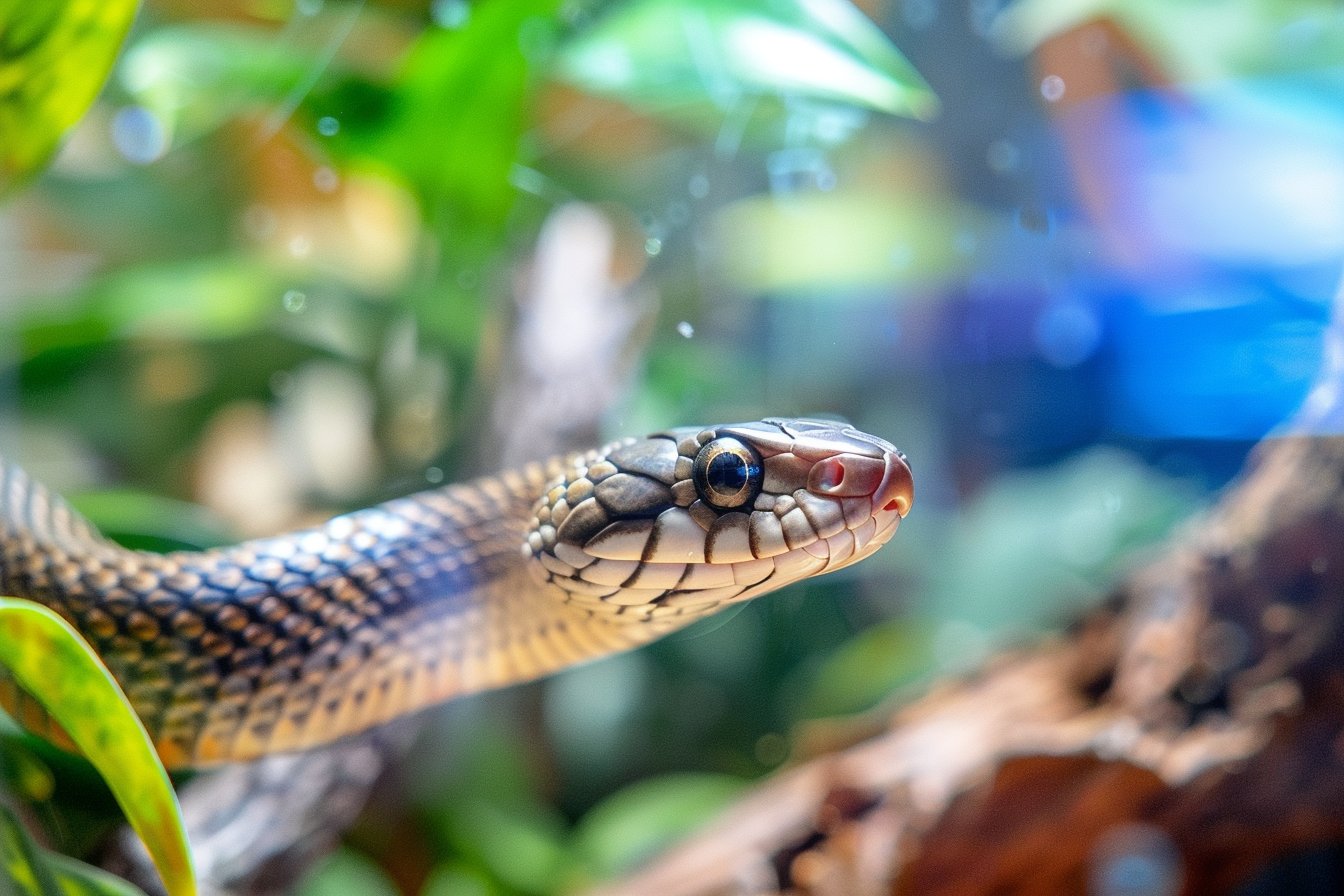 Image gratuite Serpent muant dans un terrarium 1