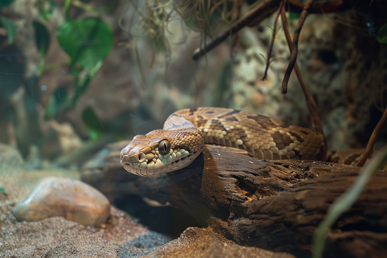 Image gratuite Serpent muant dans un terrarium 2