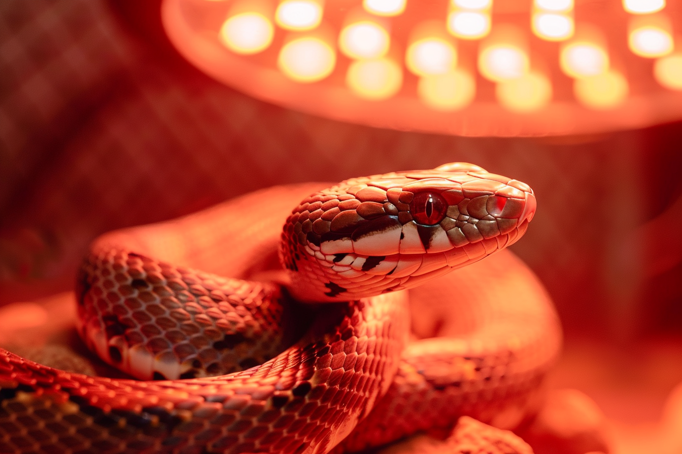 Image gratuite Serpent rampant sous une lampe chauffante 1