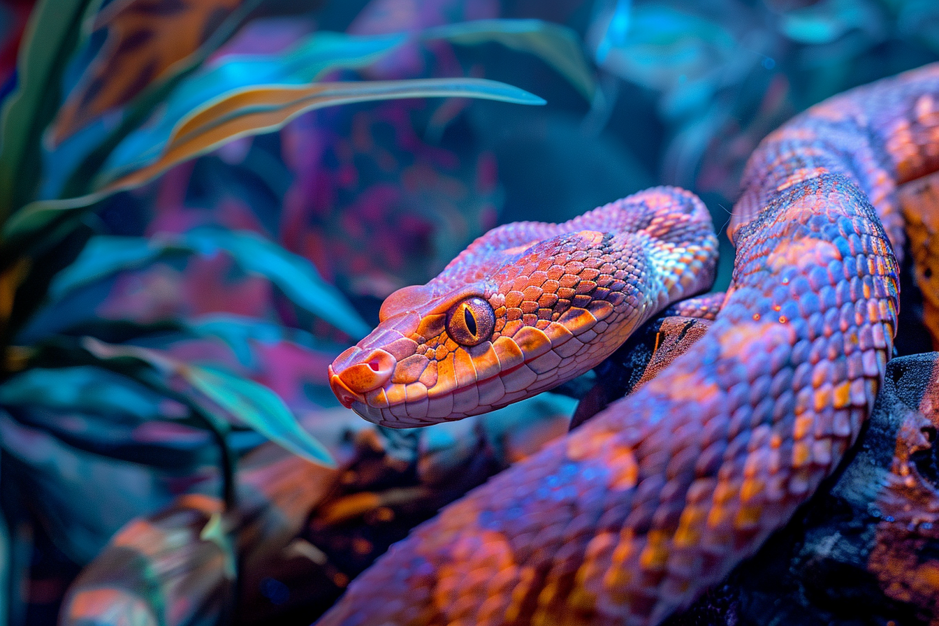 Image gratuite Serpent sous une lampe UV 1