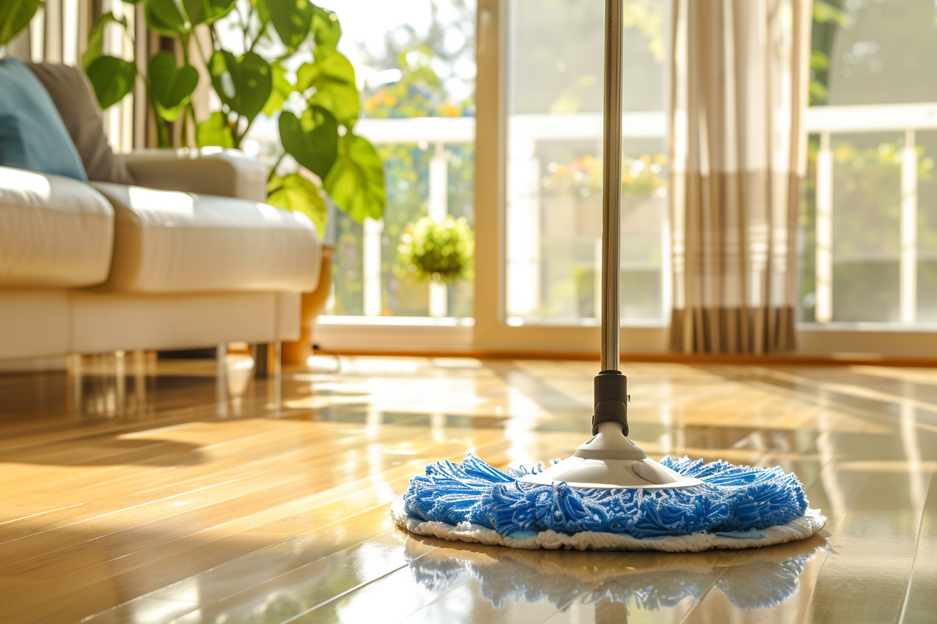 Image gratuite Serpillière à tête rotative dans salon spacieux 2