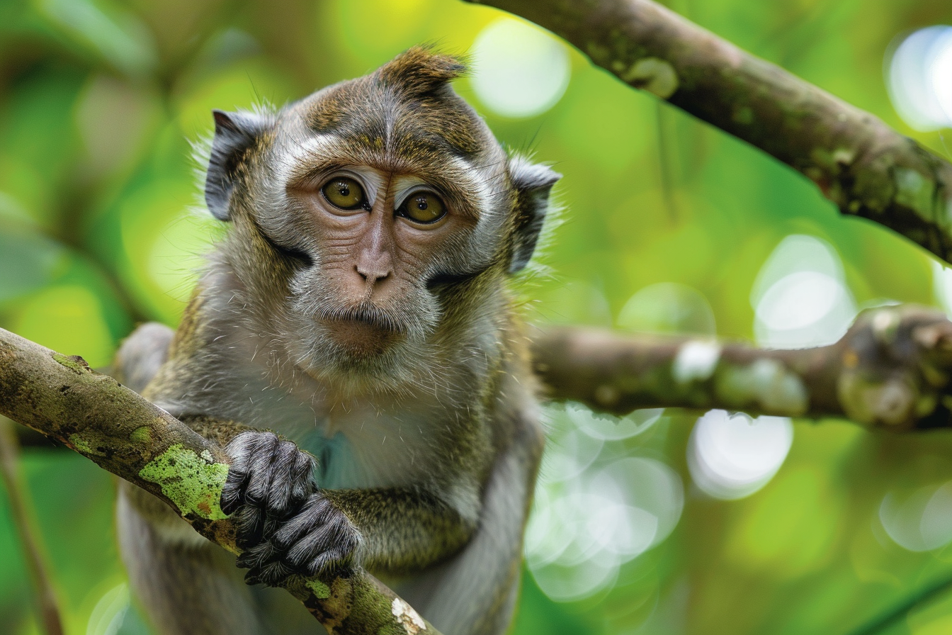 Image gratuite Singe curieux explorant habitat 1