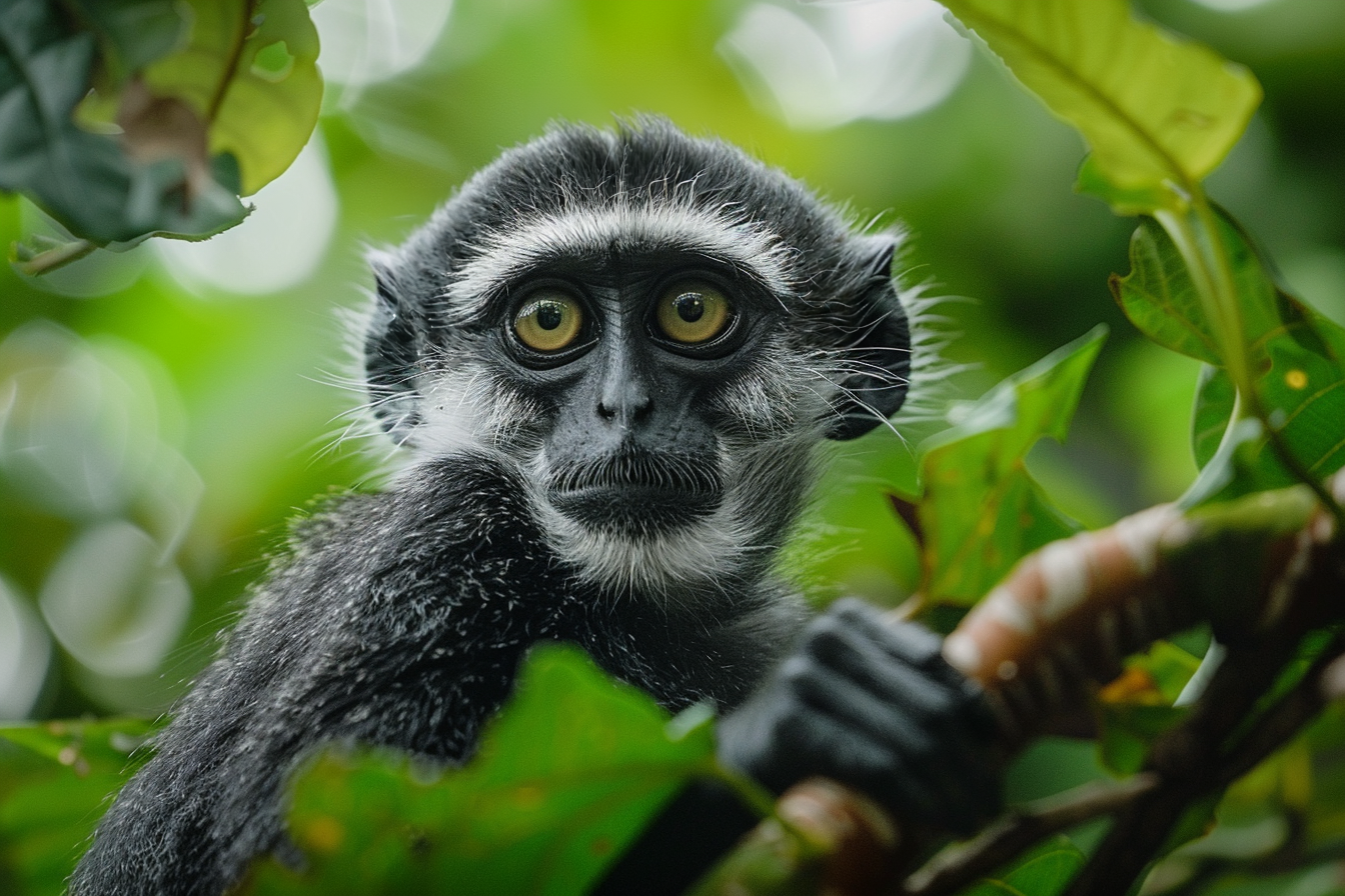 Image gratuite Singe curieux explorant habitat 2