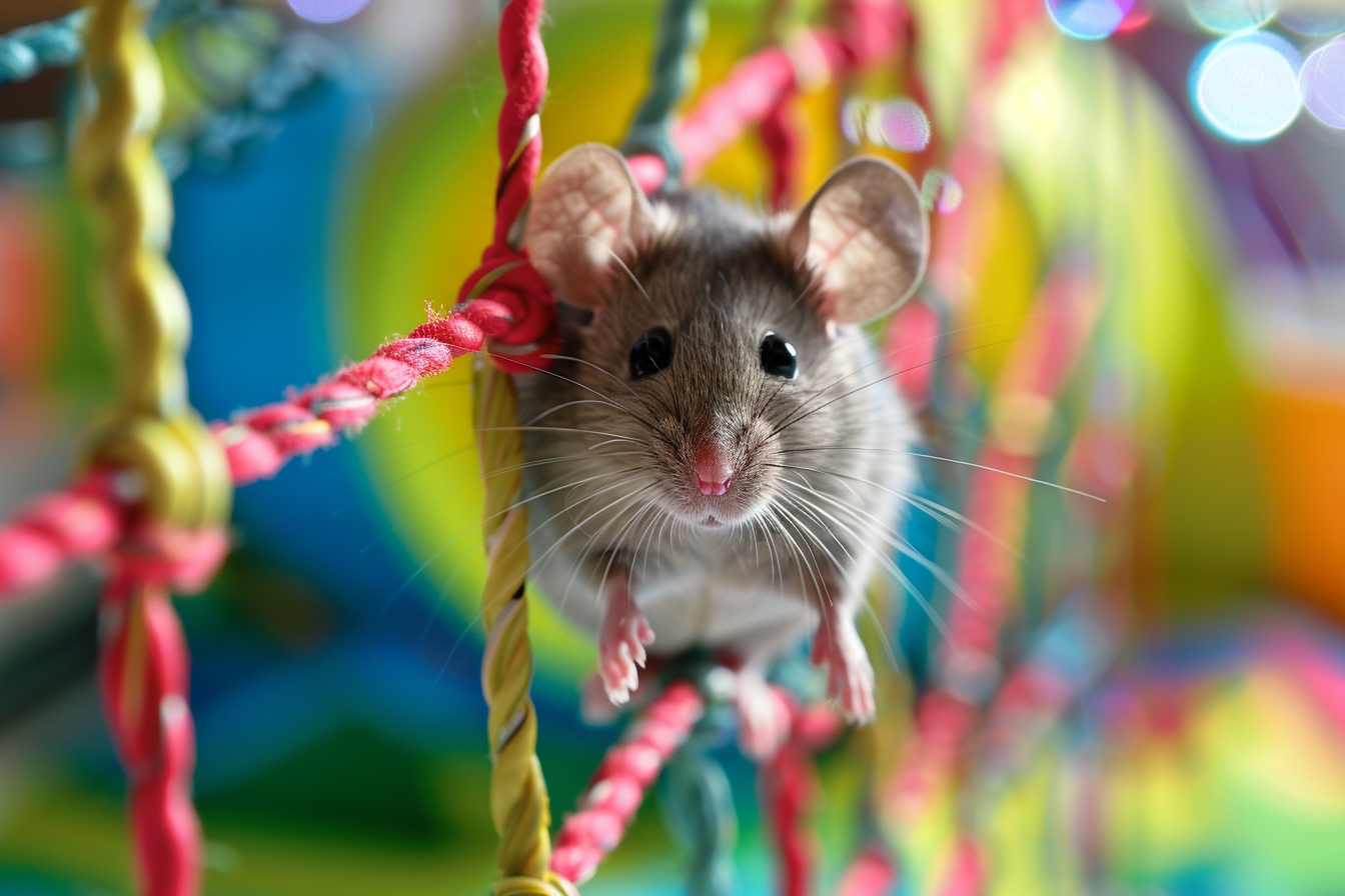 Image gratuite Souris explorant aire de jeux miniature 1