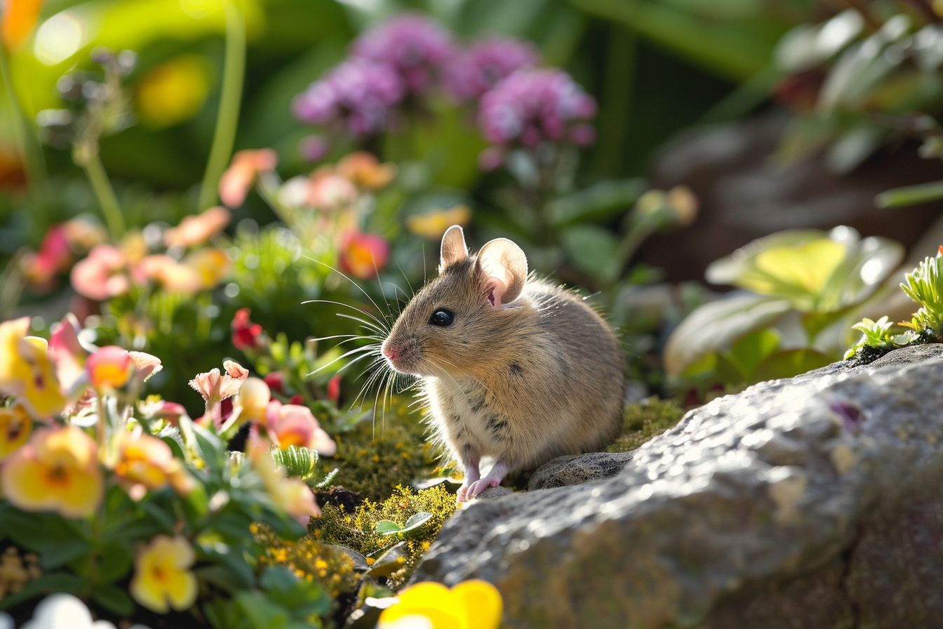 Image gratuite Souris se promenant dans jardin miniature 2
