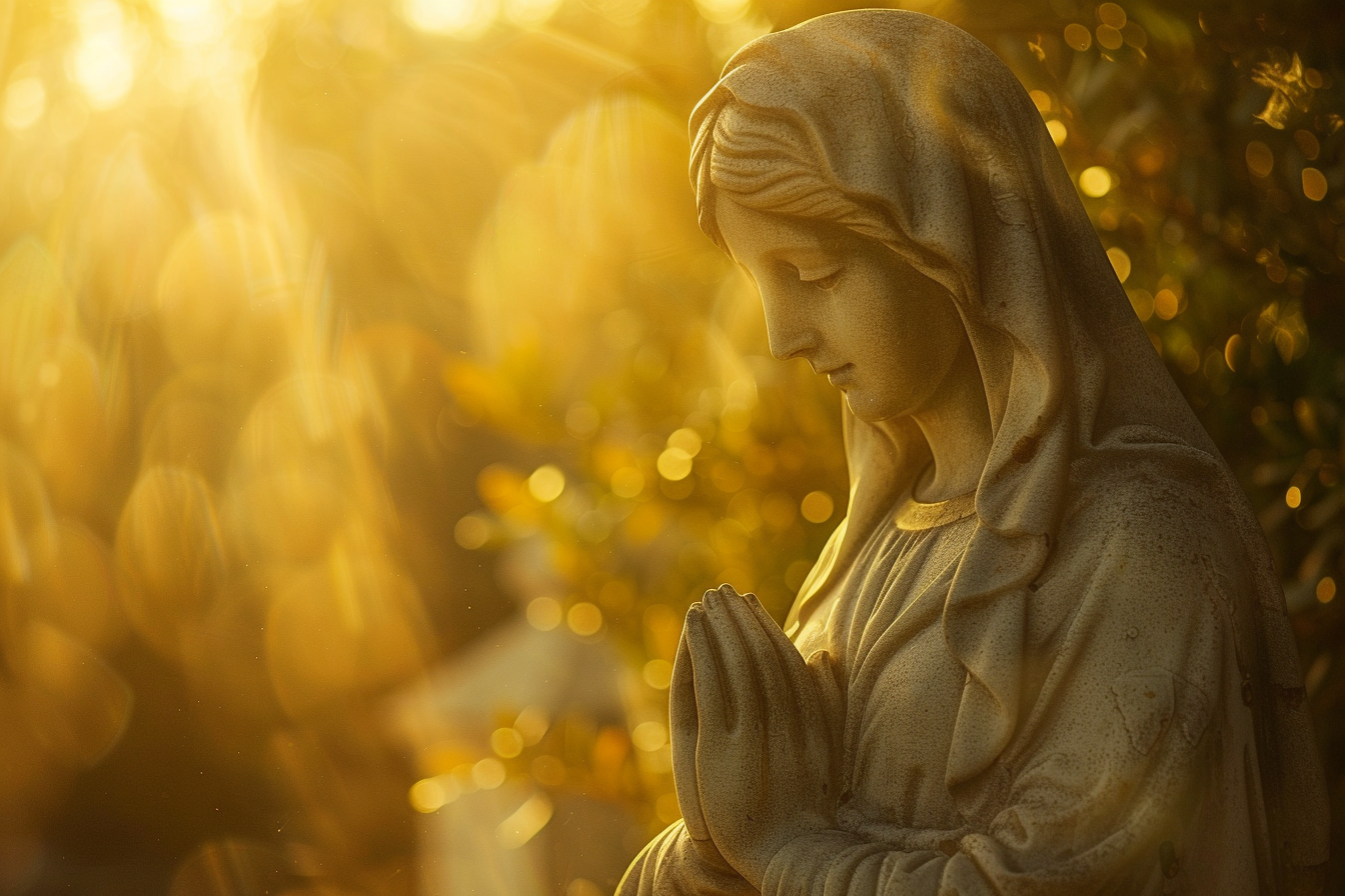 Image gratuite Statue Madone, lumière dorée, cliché artistique 5