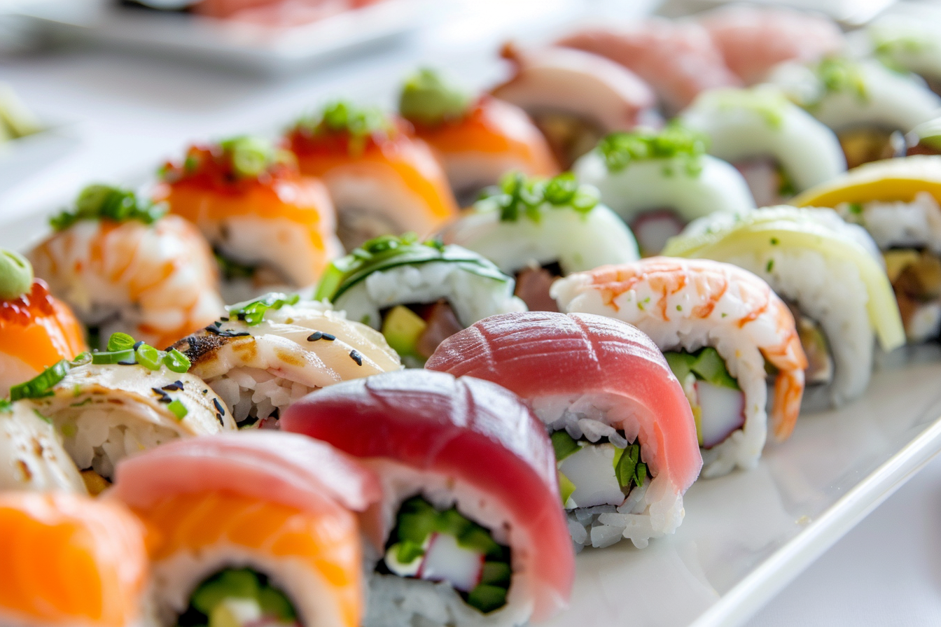 Image gratuite Sushis assortis sur assiette blanche 4