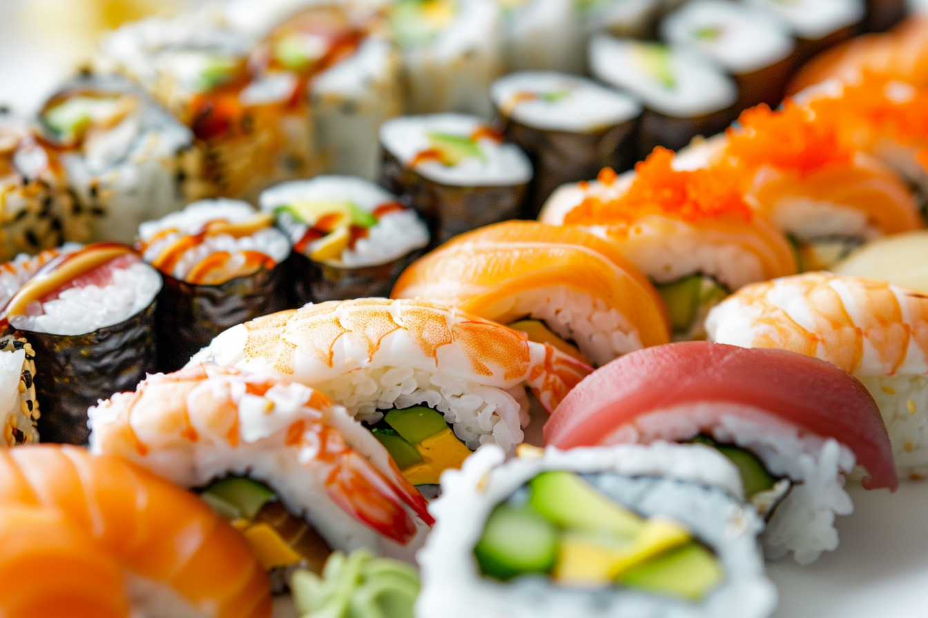 Image gratuite Sushis assortis sur assiette blanche 5