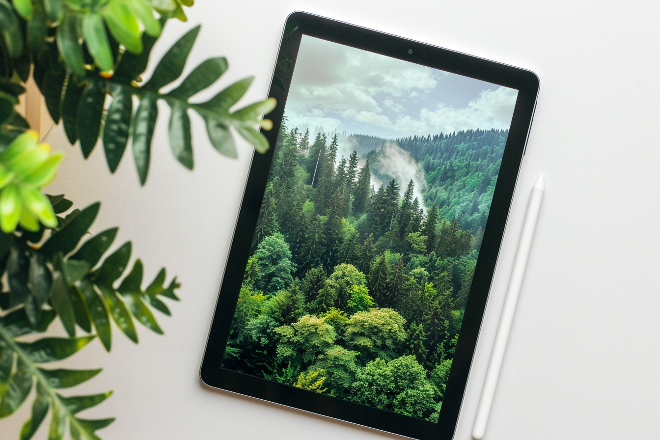 Image gratuite Tablette élégante avec écran vibrant 1