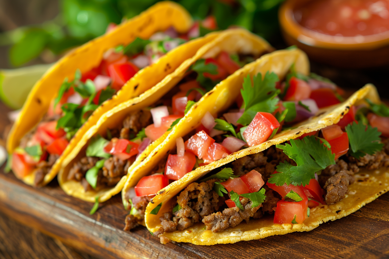 Image gratuite Tacos servis dans un café chic 1