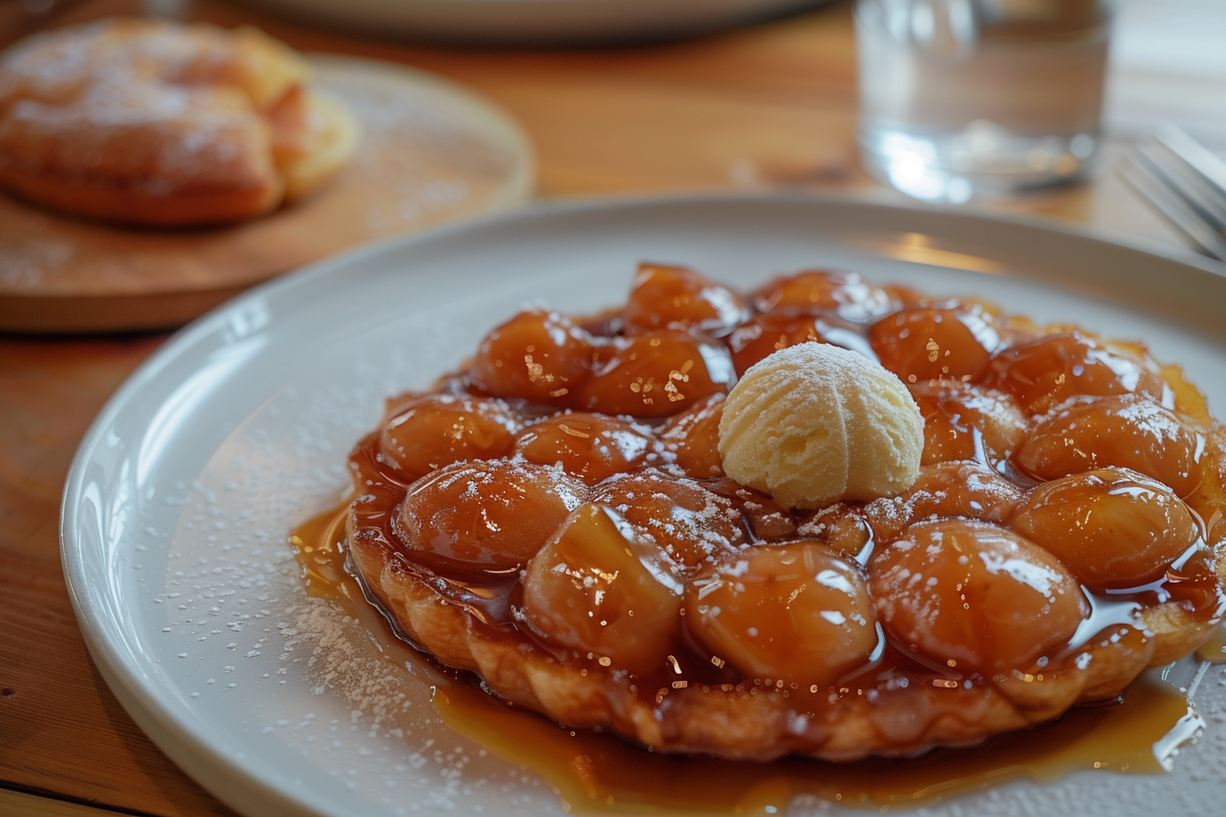 Image gratuite Tarte Tatin glace vanille 1