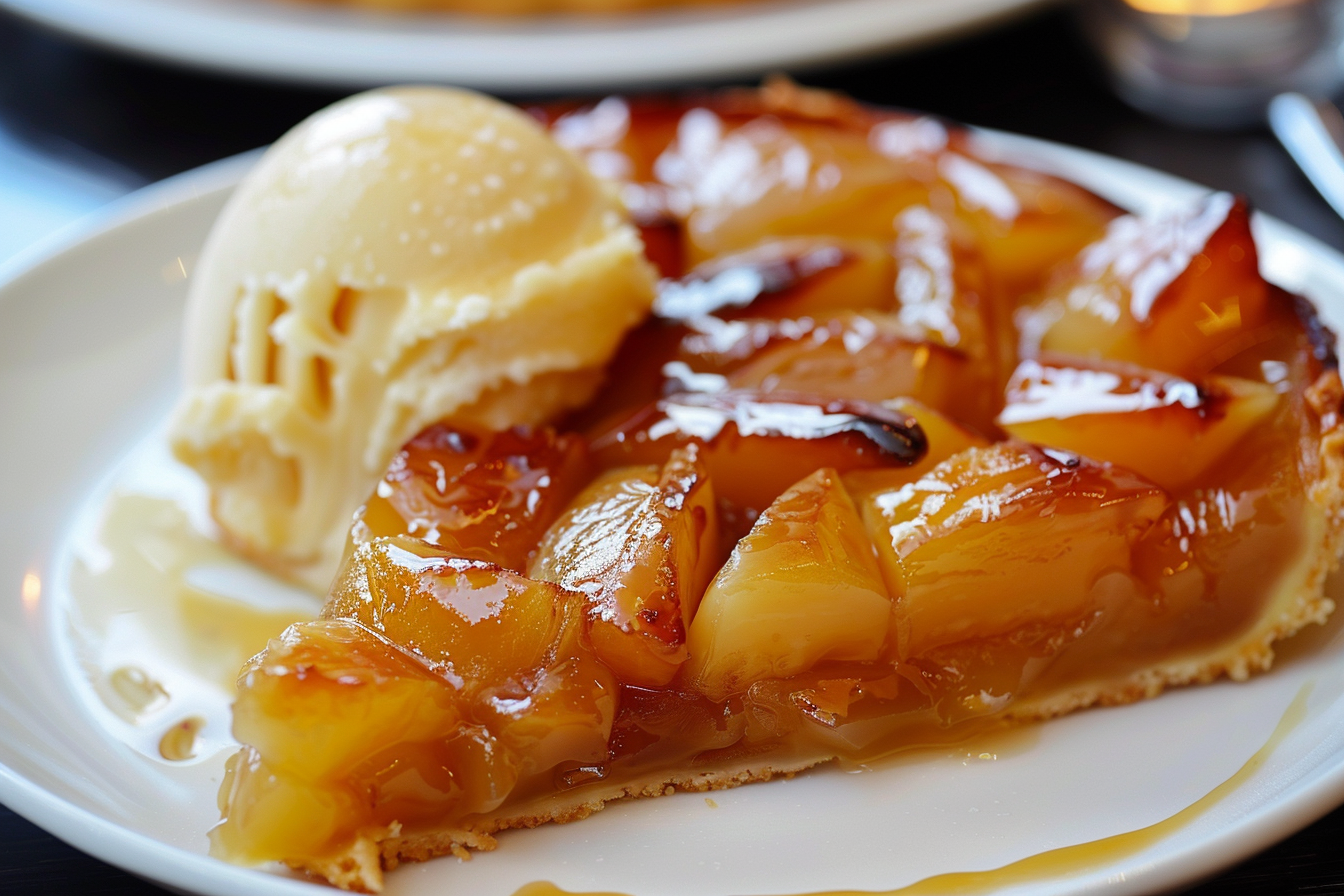 Image gratuite Tarte Tatin glace vanille blanche 1