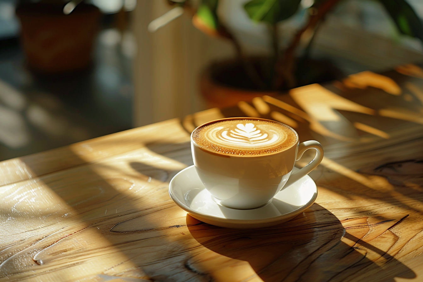 Image gratuite Tasse de cappuccino avec latte art 2