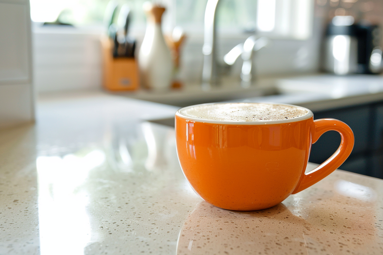 Image gratuite Tasse de cappuccino en cuisine moderne 1