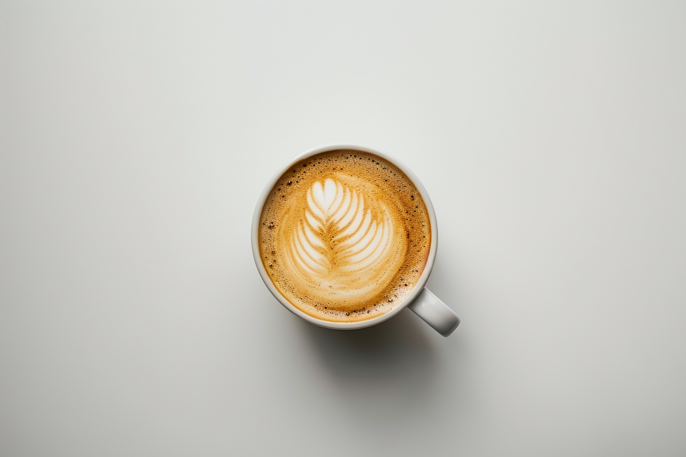 Image gratuite Tasse de cappuccino sur fond blanc 1