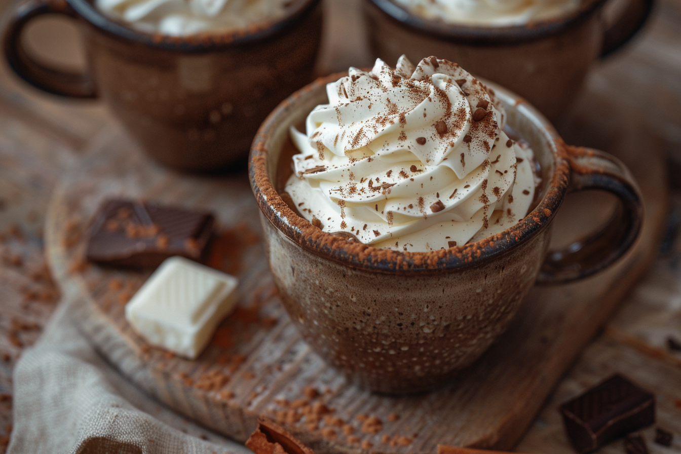 Image gratuite Tasse de chocolat chaud avec chantilly 1