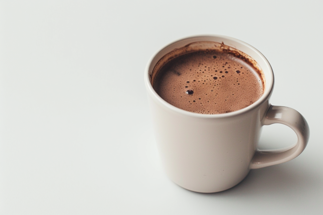 Image gratuite Tasse de chocolat chaud sur fond blanc 1