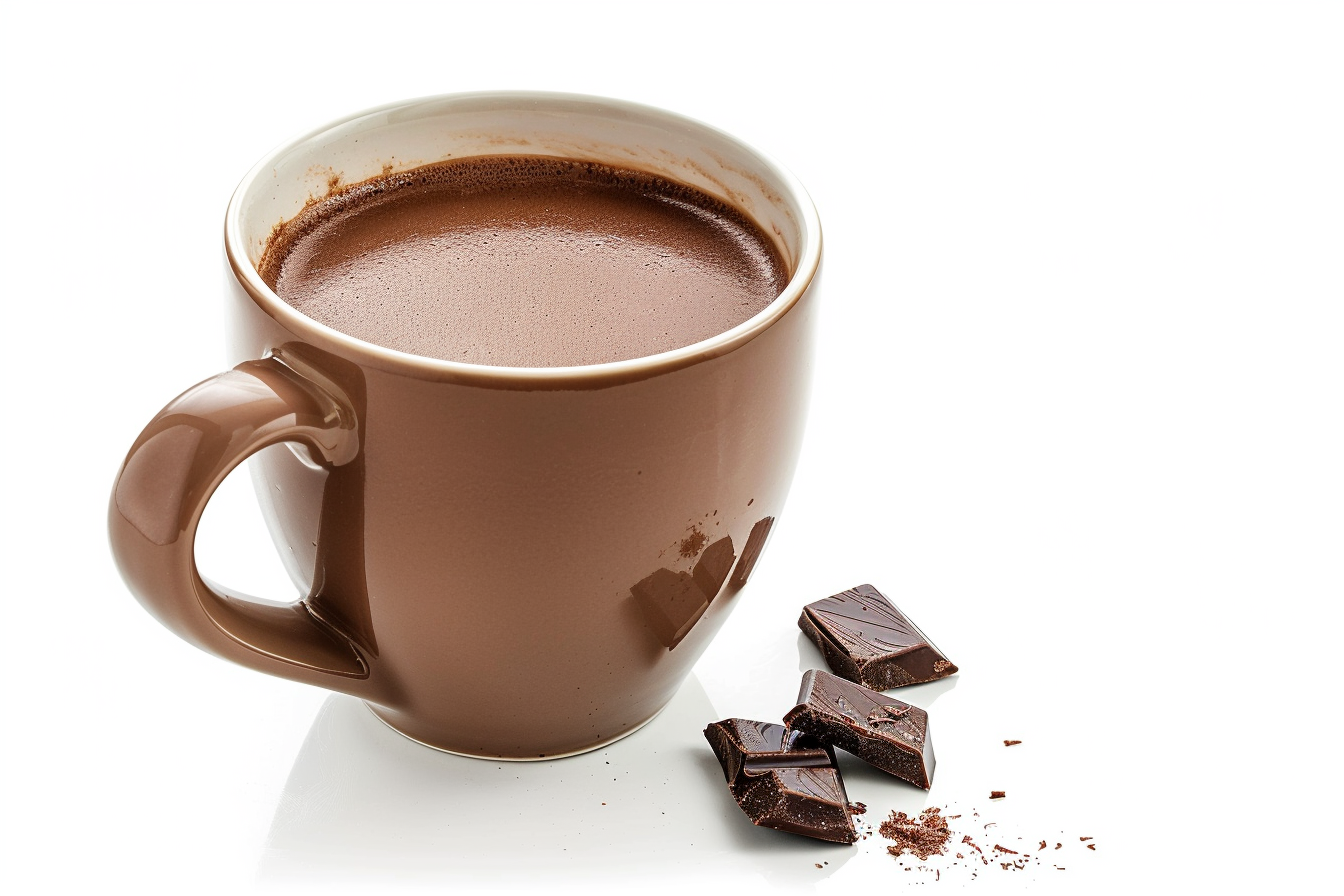 Image gratuite Tasse de chocolat chaud sur fond blanc 3
