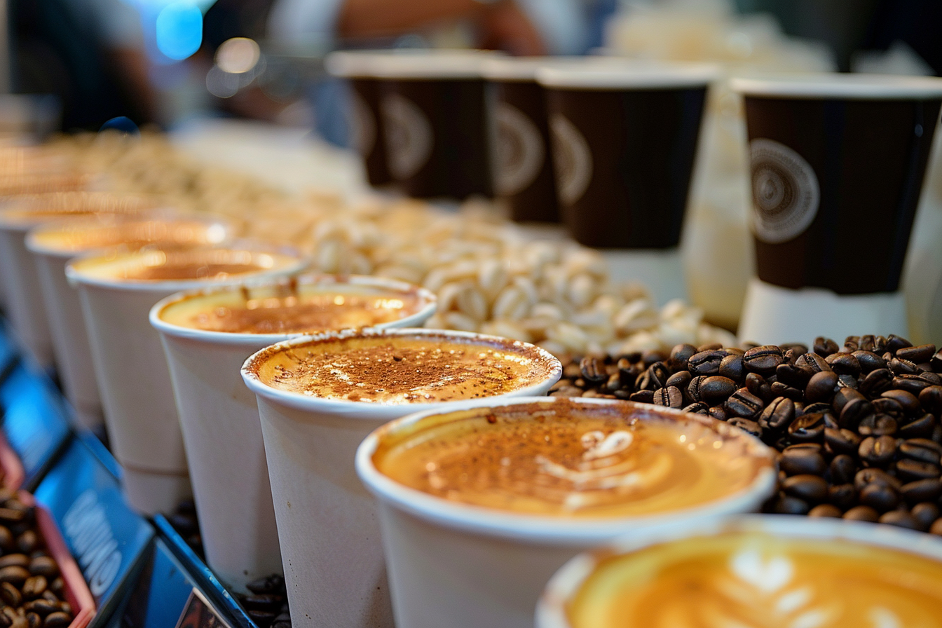 Image gratuite Tasses de cappuccino au marché 2