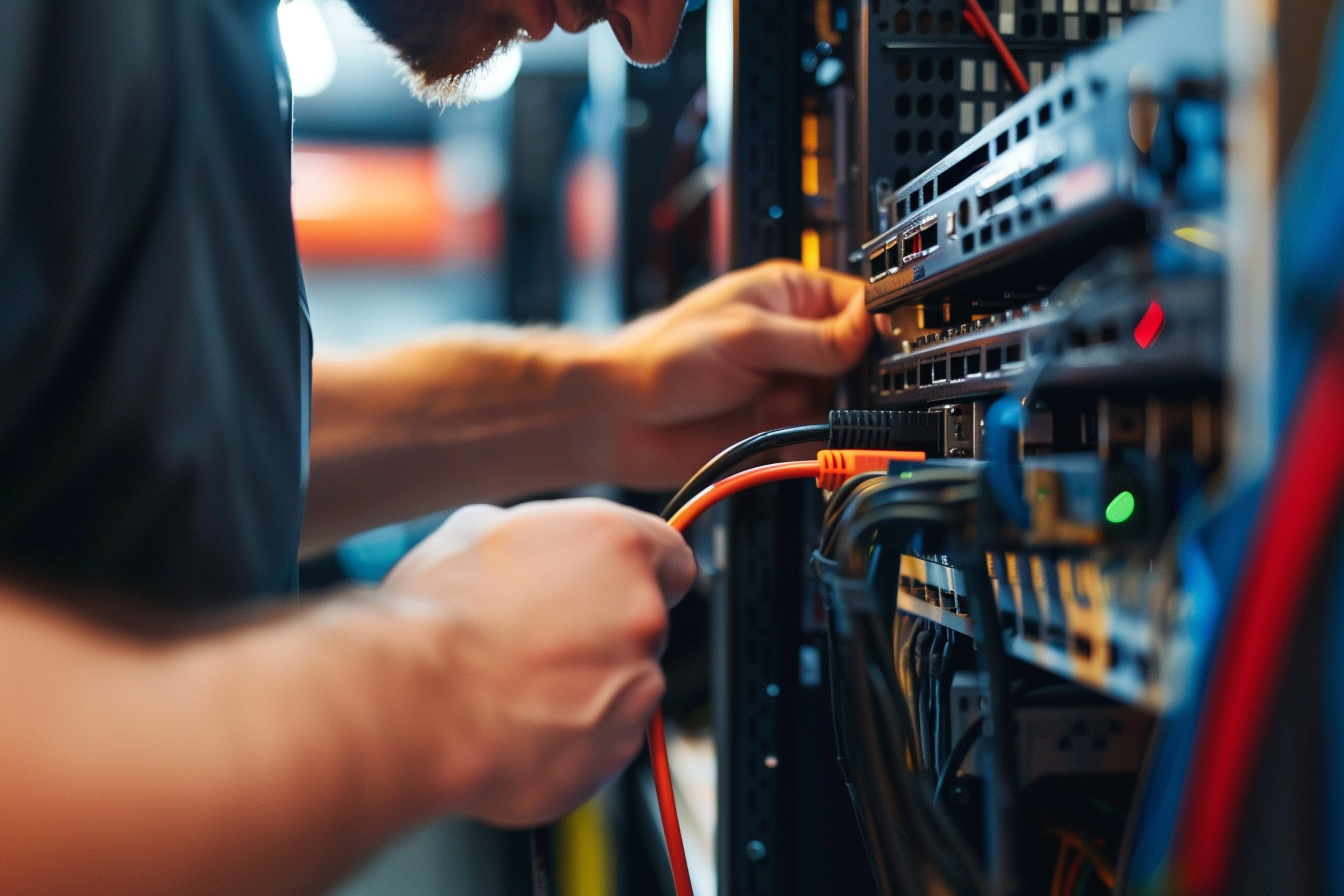 Image gratuite Technicien support informatique réparant un PC 1