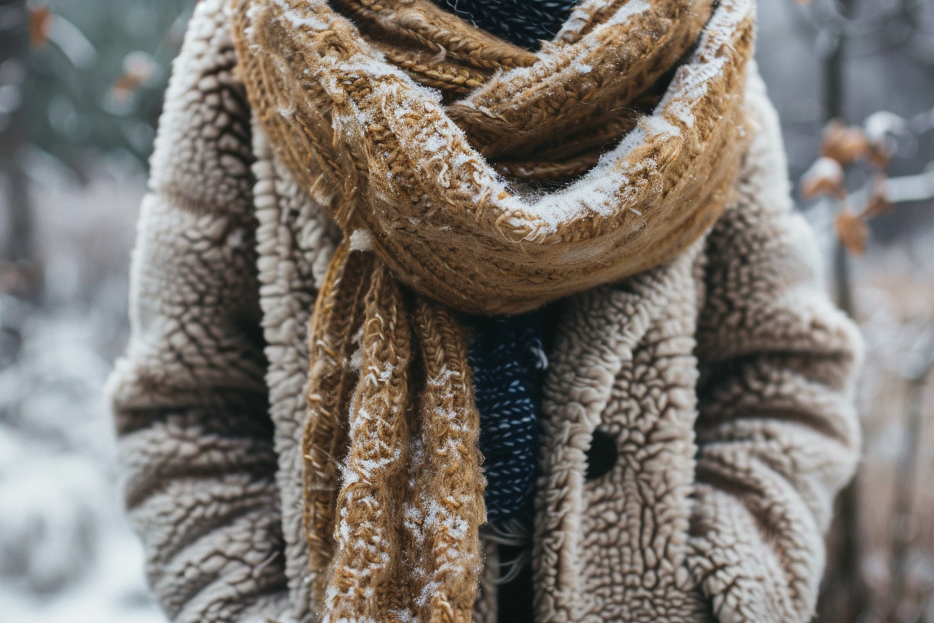 Image gratuite Tenue hiver confortable manteau laine écharpe tricot 2