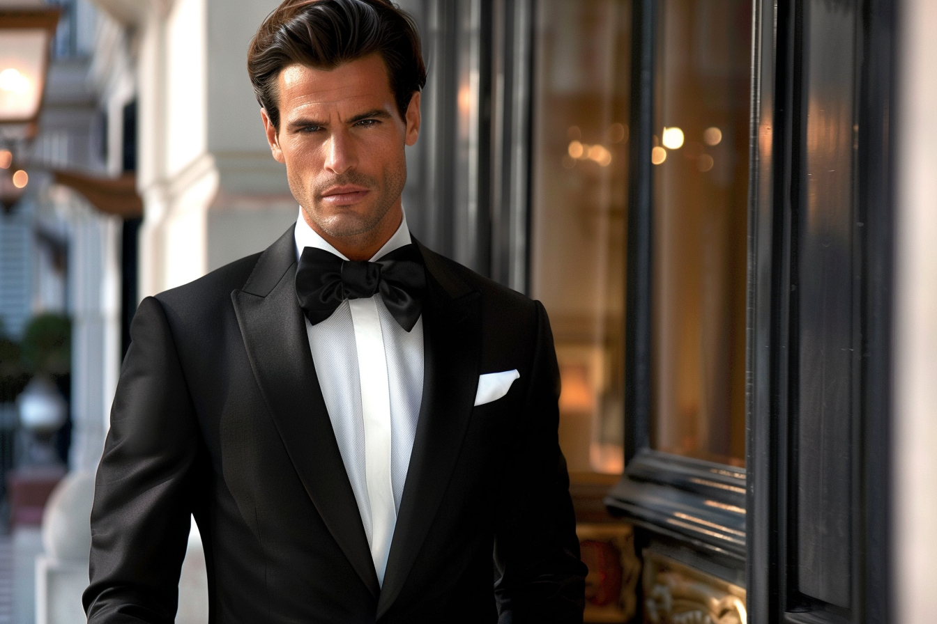 Image gratuite Tenue soirée chic homme smoking nœud papillon 1