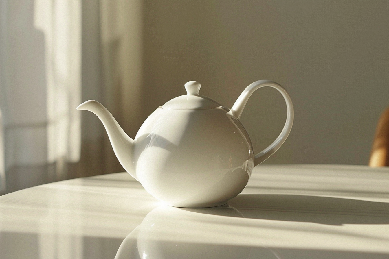 Image gratuite Théière en céramique blanche sur table blanche 3