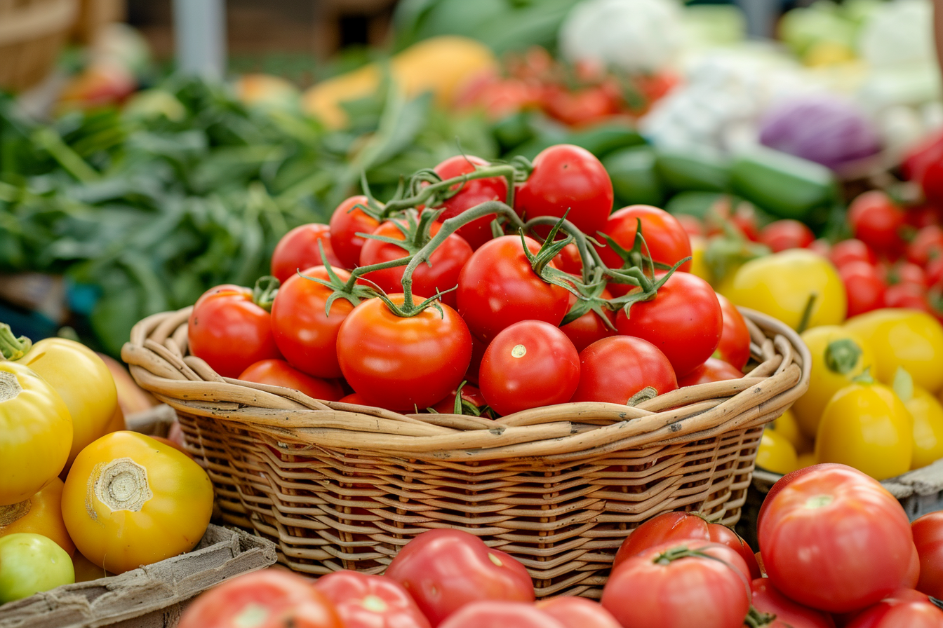 Image gratuite Tomates fraîches au marché fermier 3