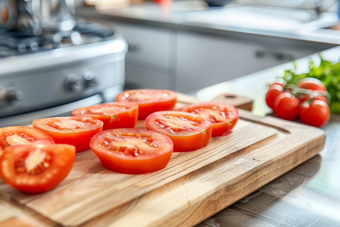 Image gratuite Tomates tranchées en cuisine moderne 1
