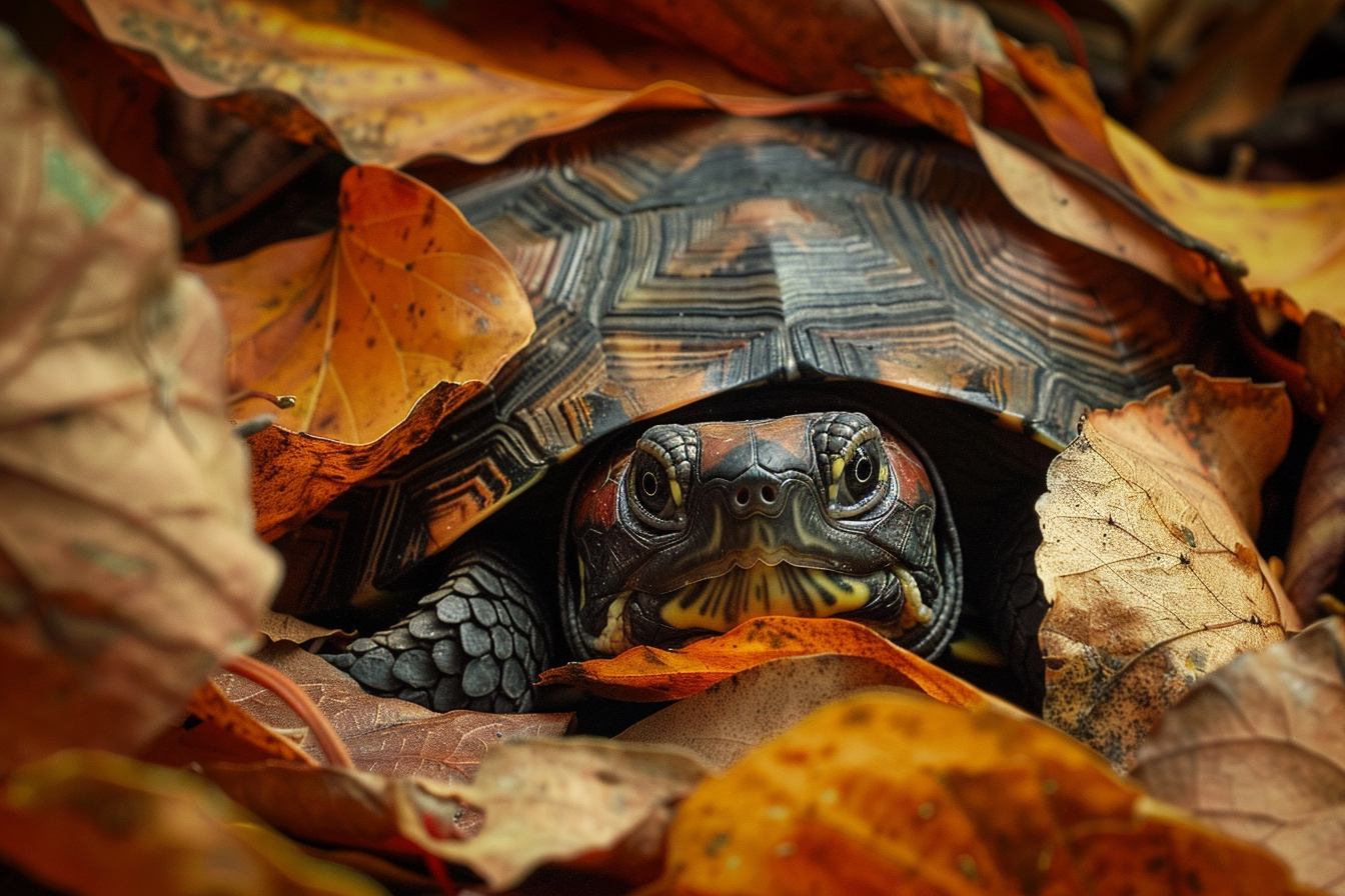 Image gratuite Tortue dans forêt automnale 2