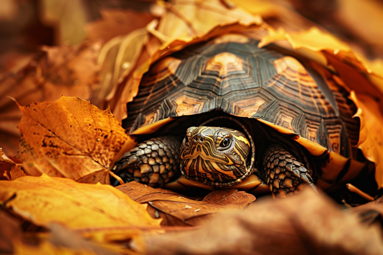 Image gratuite Tortue dans forêt automnale 3