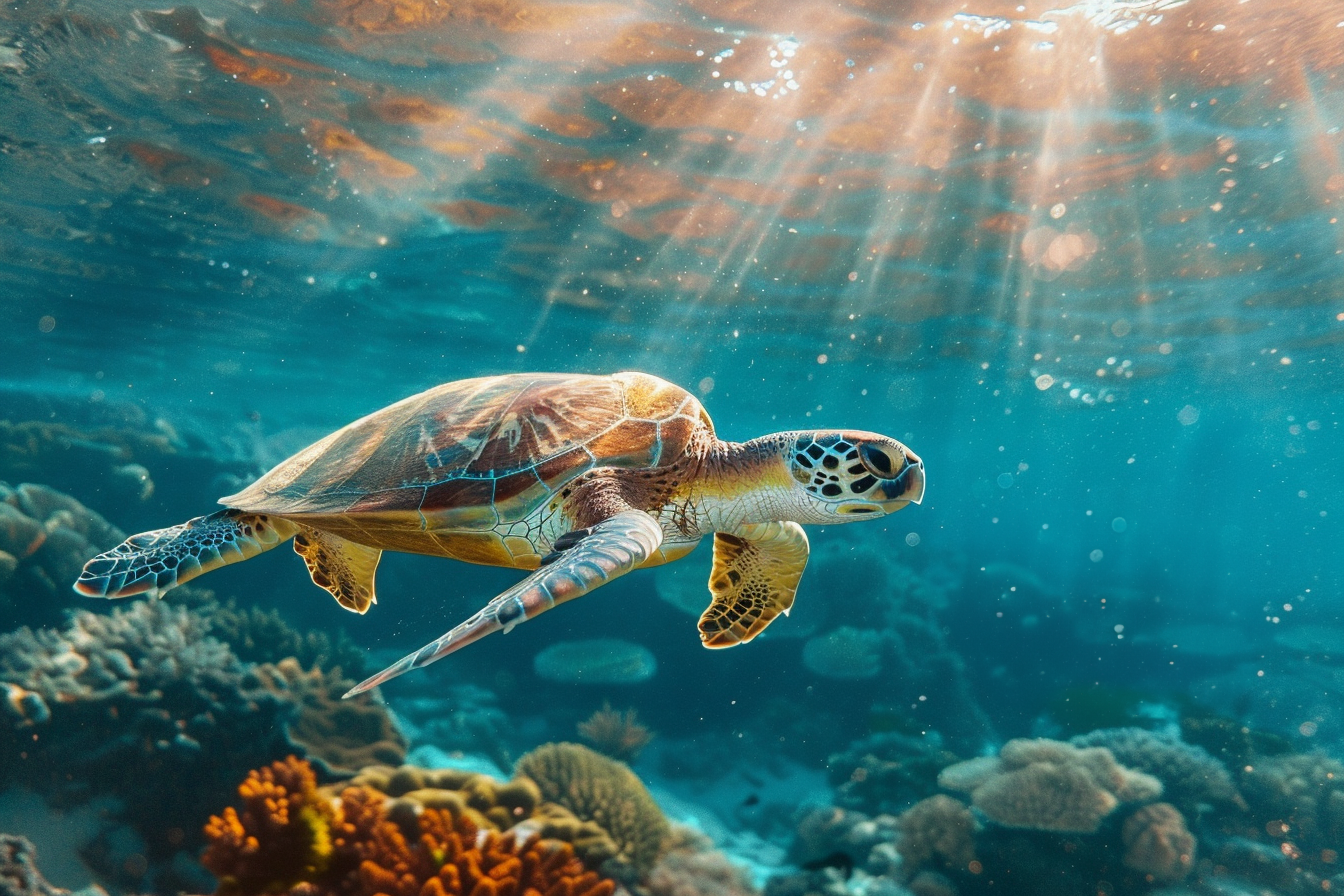 Image gratuite Tortue de mer dans le récif 1