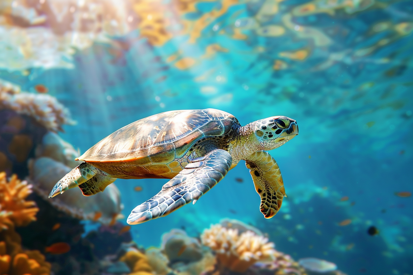 Image gratuite Tortue de mer dans le récif 2