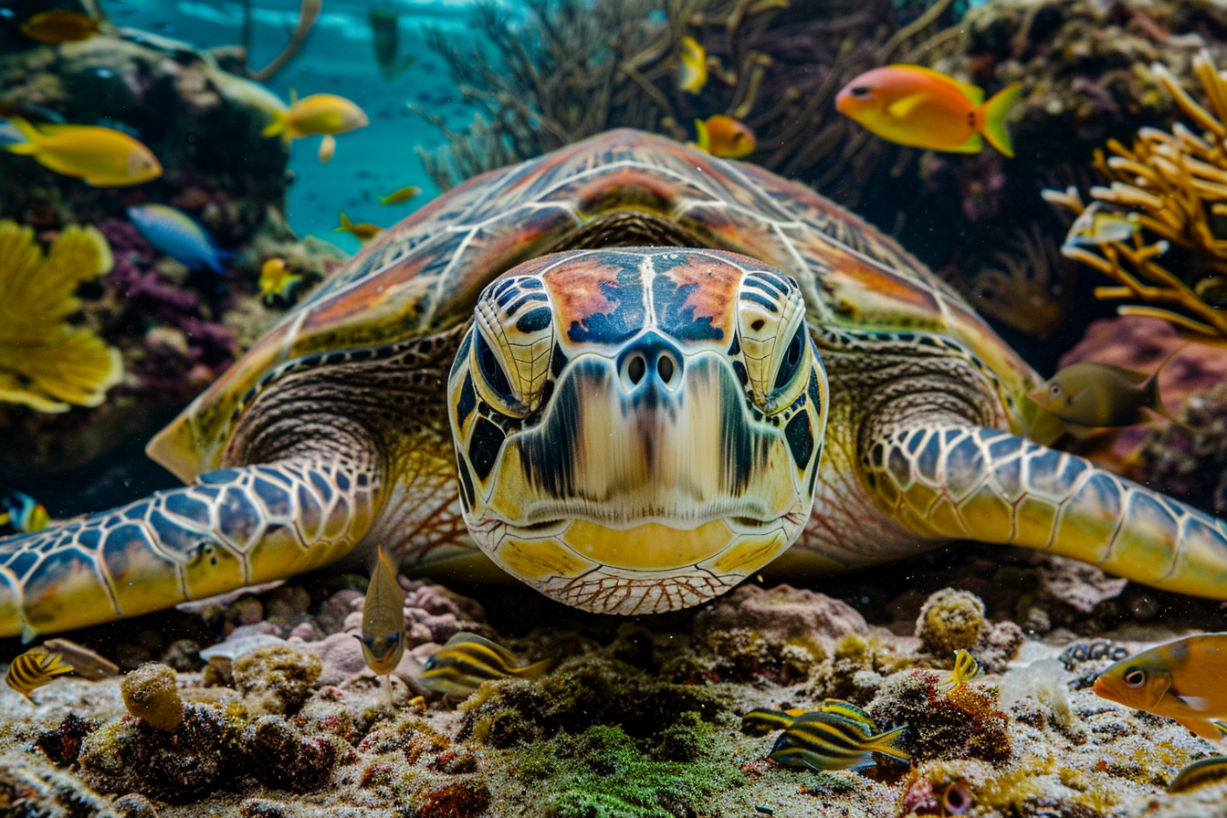 Image gratuite Tortue marine reposant 1