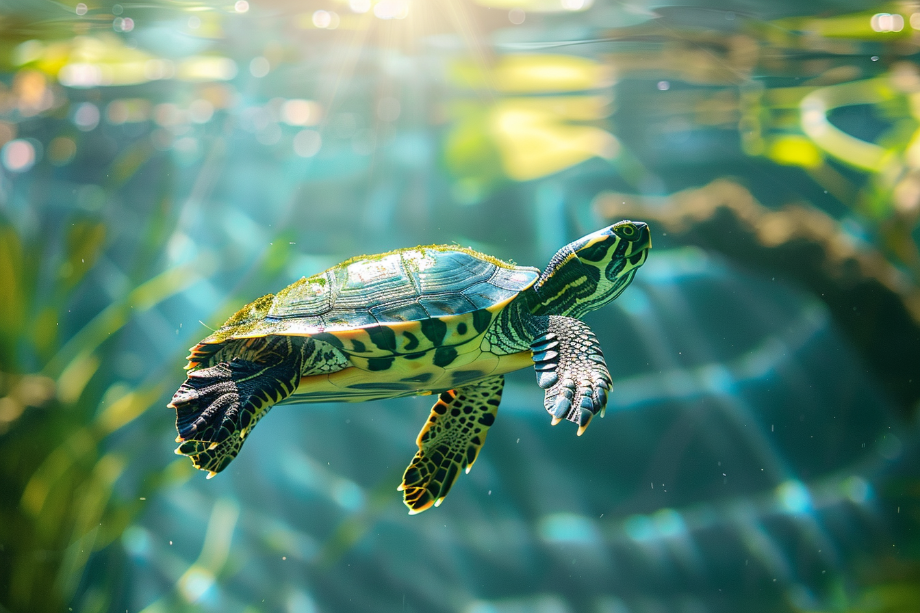 Image gratuite Tortue nageant dans étang 3