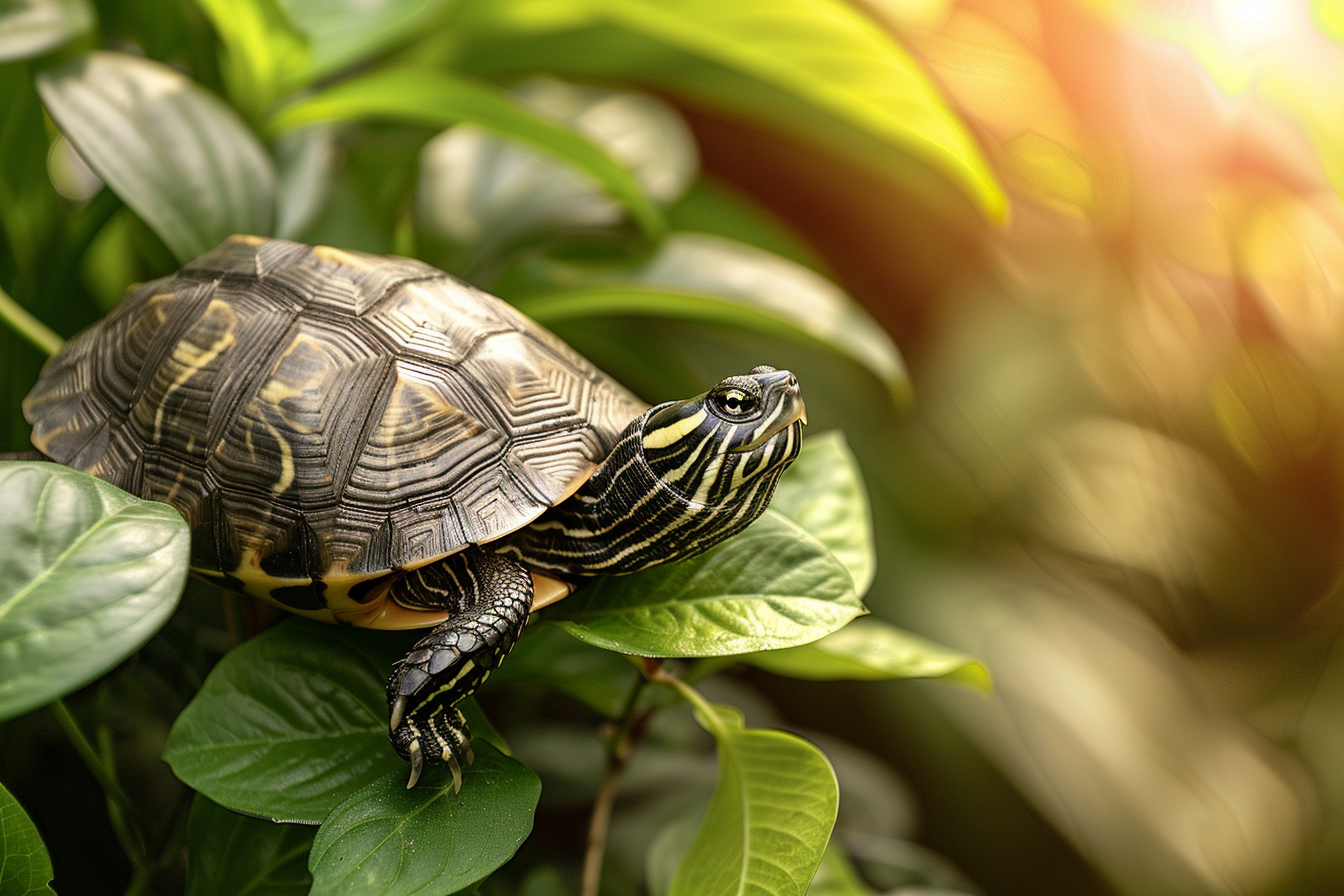 Image gratuite Tortue se prélassant sous le soleil 1