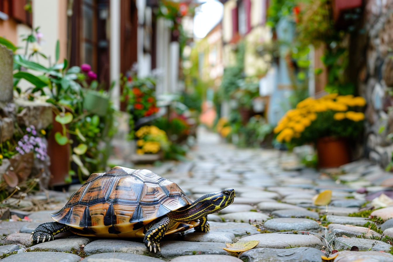 Image gratuite Tortue se promenant au village 1